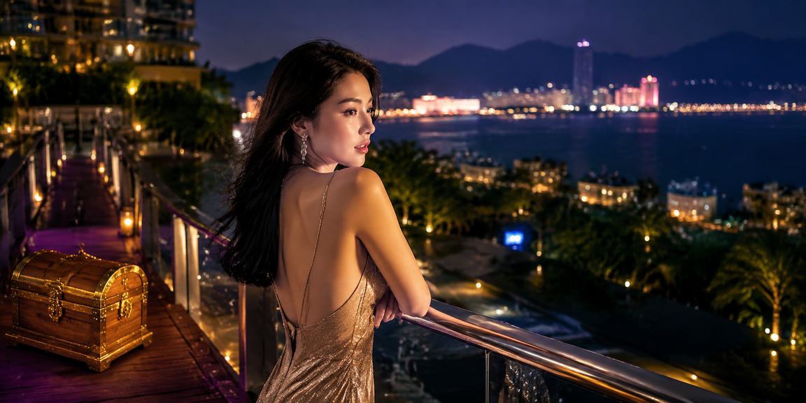 Khung cảnh biển Nha Trang đầy sắc ánh đèn neon tươi sáng